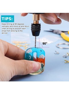 HASTHIP HASTHIP® Electric Resin Drill Set for Resin Casting Molds, Electric Hand Drill Tools Set Electrical Pin Vise Kit with 10Pcs Drill Bits (0.8-3.0mm) for Resin Casting Molds DIY Keychains Crafts Making  - Image 2