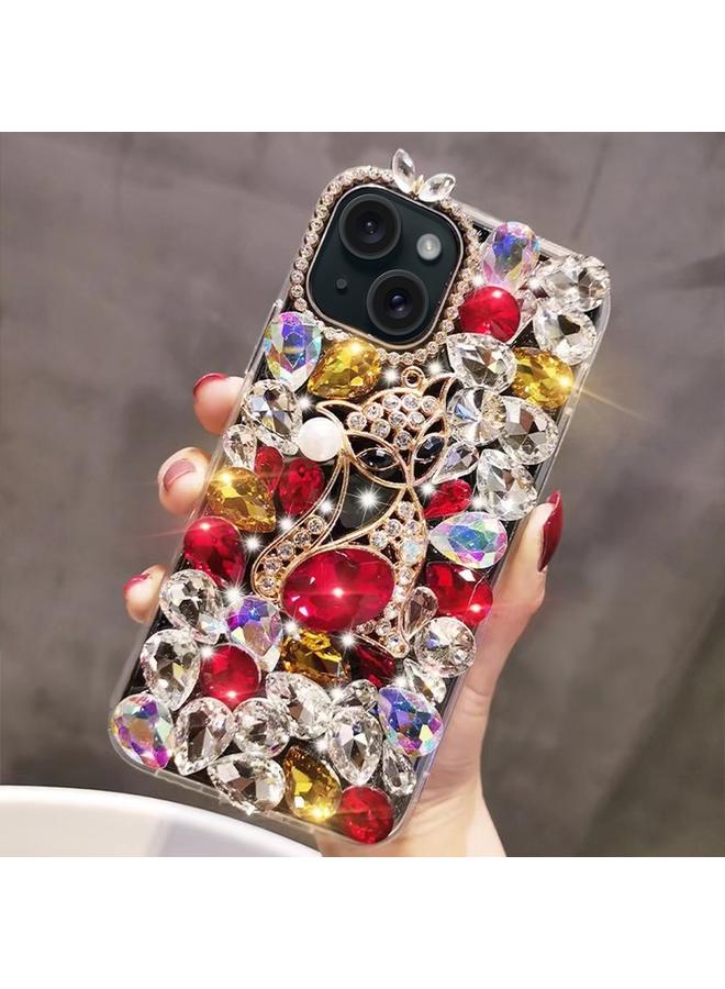 اس-توب جراب لهاتف iPhone 14 مصنوع يدويًا من حجر الراين اللامع وحجر الثعبان الكريم - Image 1