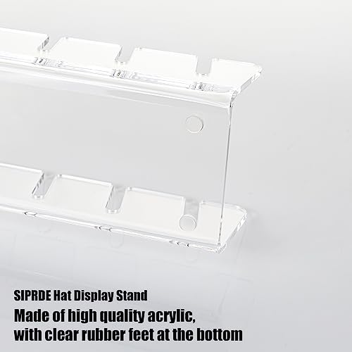 SIPRDE Hat Stand for Baseball Caps Display and Organizer - 2 Pack, No Install Acrylic Hat Holder for 14 Baseball Caps for Bedroom, Closet, Dresser(Clear) - Image 5