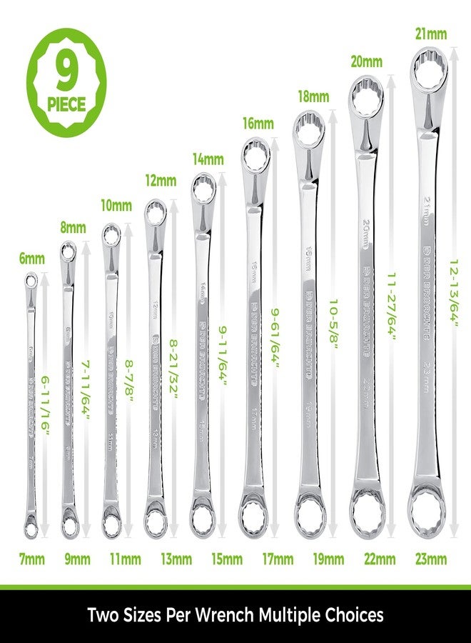 Der Erwachte 9-Piece Offset Box Wrench Set, 75-Degree Angle, 6-23mm, Chrome Vanadium Steel with Rolling Pouch - Image 2