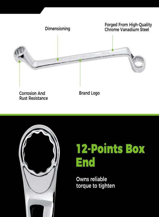 Der Erwachte 9-Piece Offset Box Wrench Set, 75-Degree Angle, 6-23mm, Chrome Vanadium Steel with Rolling Pouch - Image 4