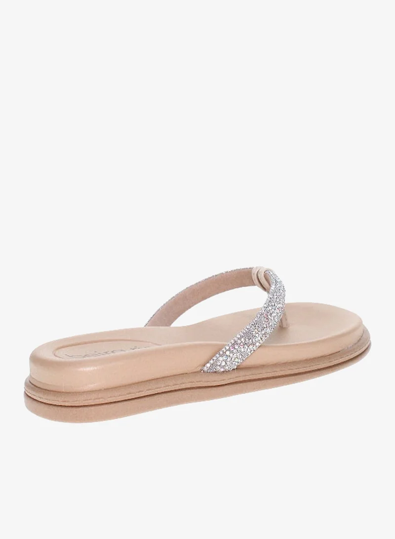 Beira Rio Beige Flat Sandals for Women – Stylish Ladies Flat Sandals & Comfortable Flat Slippers for Women | Best Price UAE