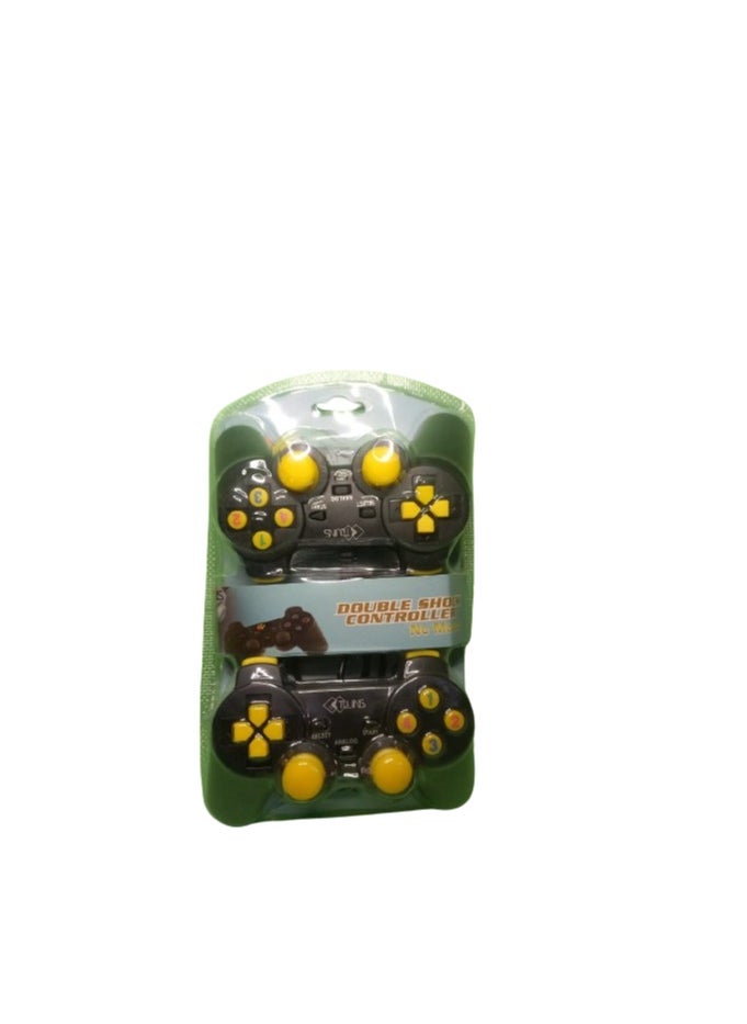 TWINS - USB wired Double Controller Gamepad Analog Black - Image 1