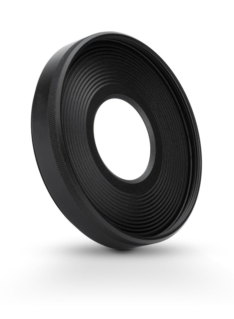 Excefore Metal Round Lens Hood, Universal Collapsible Rubber Lens Hood Sun Shade, for Canon RF 28mm f/2.8 STM Lens, with Threaded Design Hood Cap, Replaces Canon EW-55 (55mm) - Image 1