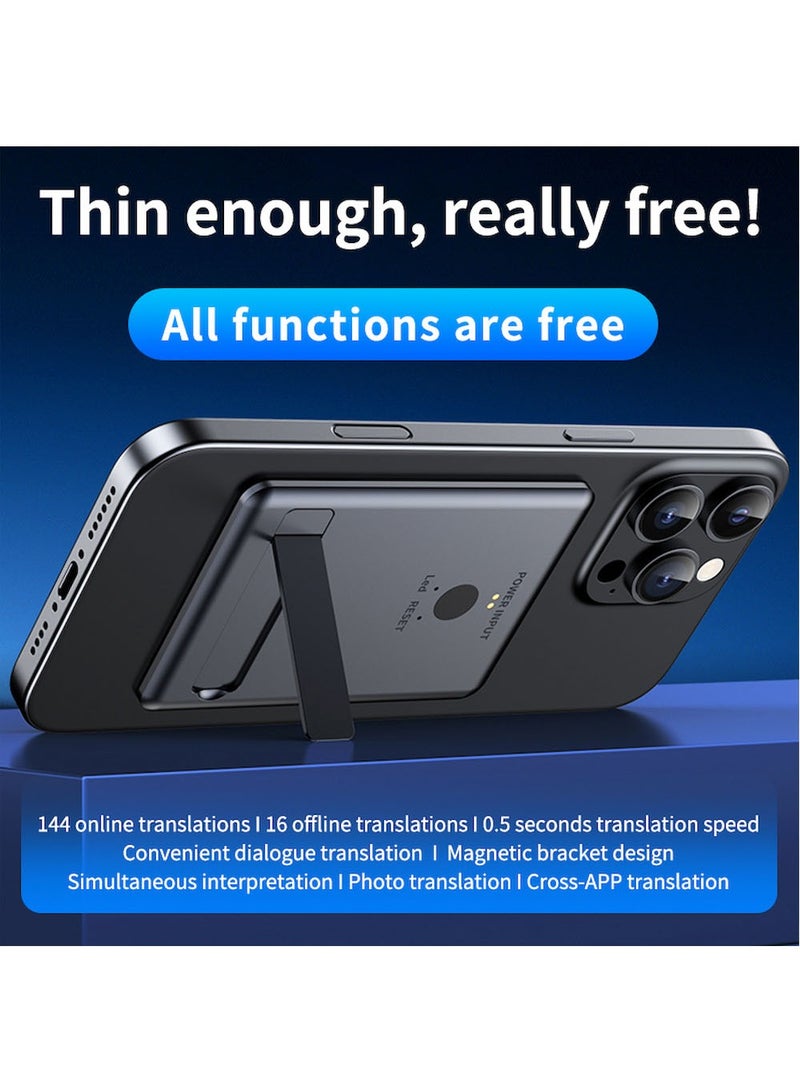 مترجم فيديو ذكي يعمل بالذكاء الاصطناعي، يترجم 144 لغة، ويدعم ترجمة الصور، والترجمة عبر التطبيقات، وترجمة المكالمات الهاتفية، وترجمة الصور الملتقطة، وترجمة الصوت، والترجمة في الوقت الفعلي، وتطبيقات الطرف الثالث، وجميع وظائف المترجم الذكي مجانية، ونقطة اتصال واي فاي تعمل دون اتصال بالإنترنت، و3 أوضاع تشغيل، مصنوع من سبائك الألومنيوم، متوافق مع هواتف IOS وأندرويد. - Image 2