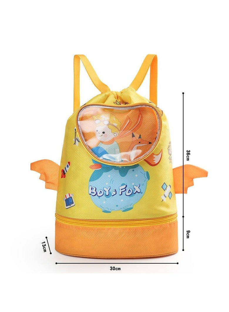 CMGTYYD. حقيبة ظهر للأطفال للسباحة الجافة والمبللة، حقيبة ظهر برباط مقاوم للماء، حقيبة ظهر للسباحة على الشاطئ مع مقصورة للأحذية، حقيبة سباحة للبنين والبنات، حقيبة ظهر رياضية للأطفال للسباحة، - Image 2