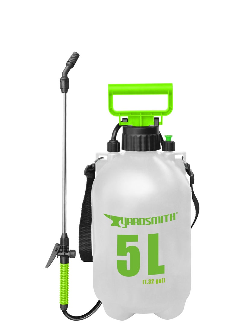 Yardsmith - Yardsmith, Pressure Sprayer 5L ,Garden Water Pump Sprayer, Weedkiller Sprayer Pump for Spraying Water, Fertilisers, Herbicides, Pesticides and Detergents, YSM-625003 - Image 1