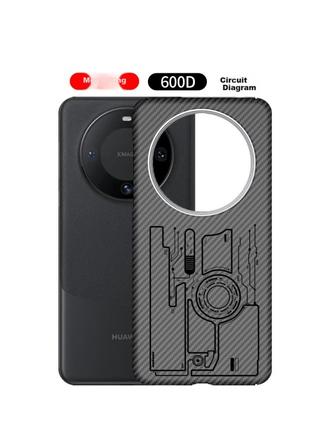 Conga Huawei Mate60 Pro/pro+ Kevlar Aramid Fiber Protective Case Full Coverage Ultra-thin Hard Shell Shockproof Cooling Circuit Metal Ring - Image 1