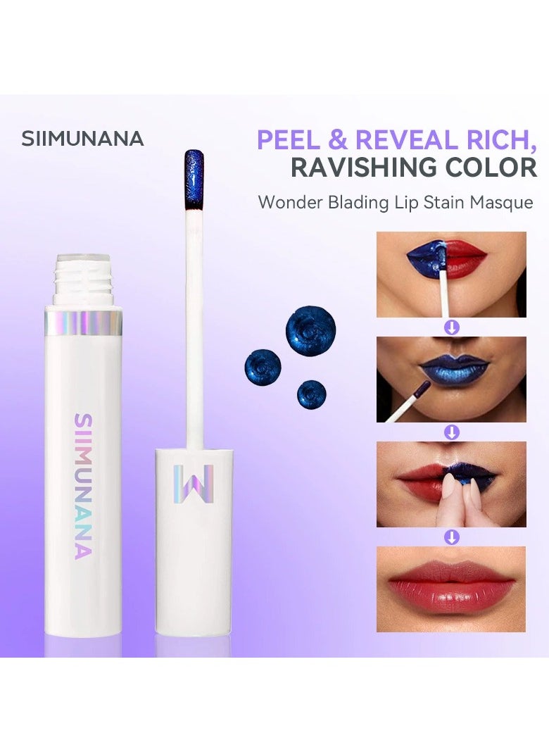 siimunana - Wonder Blading Lip Stain Masque, Lip Stain Peel Off Masque, Long Lasting, Waterproof and Transfer Proof Pink Lip Tint, Matte Finish Peel Off Lip Stain 4ml, Lovely (Chestnut Brown) - Image 1