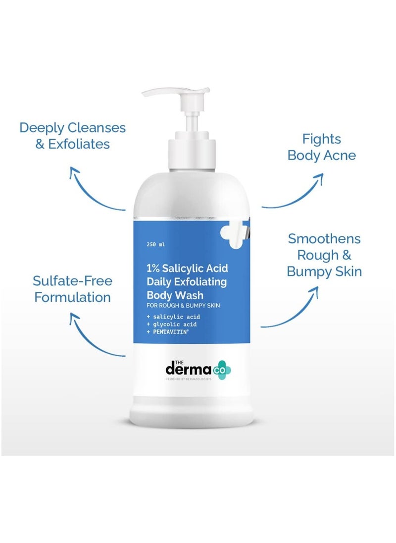 The Derma Co 1% Salicylic Acid Daily Exfoliating Body Wash To Prevent Body ACNE & Cleanse Skin, with Salicylic Acid, Glycolic Acid & PENTAVITIN - 250 ml (Pack of 1) - pzsku/Z276D08761EBA3CBD0D8CZ/45/_/1734067445/d2ffa8d4-60f5-4714-b7f3-c288f45e2b1a