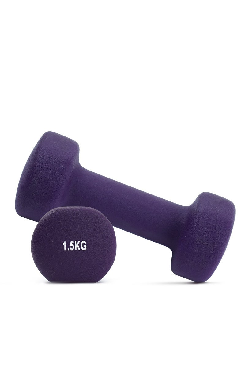 Axox Neoprene Dumbbell Pair 1.5 Kg For Home Workout & Strength Training For Men & Women - Image 1