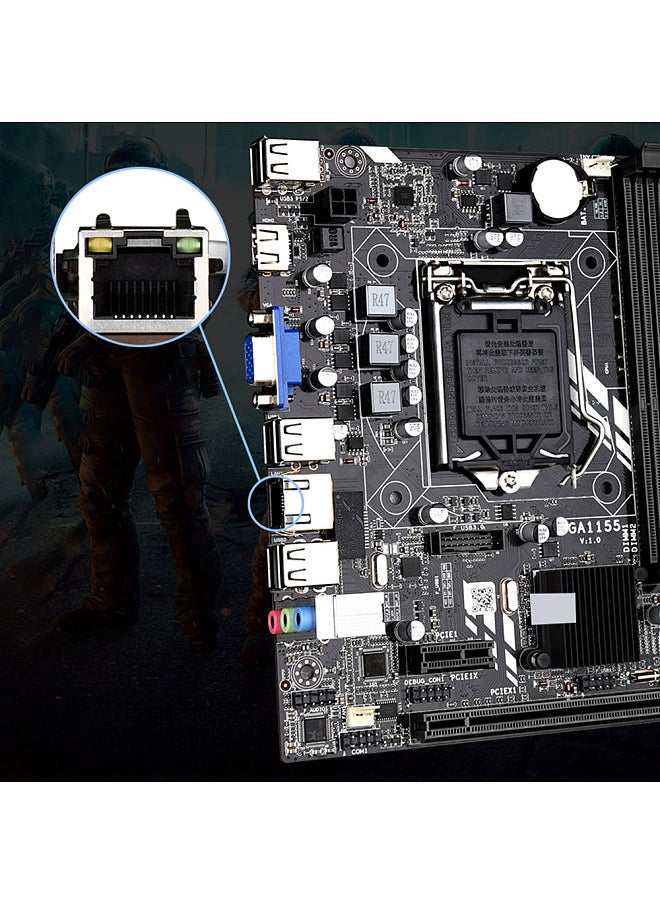 JINGSHA - ATX Motherboard Support LGA1155CPU(core i7/i5/i3)/2 Dual-channel DDR3 Slots/VGA+HD Ports/Ethernet Port/2 Expansion Slots - Image 1