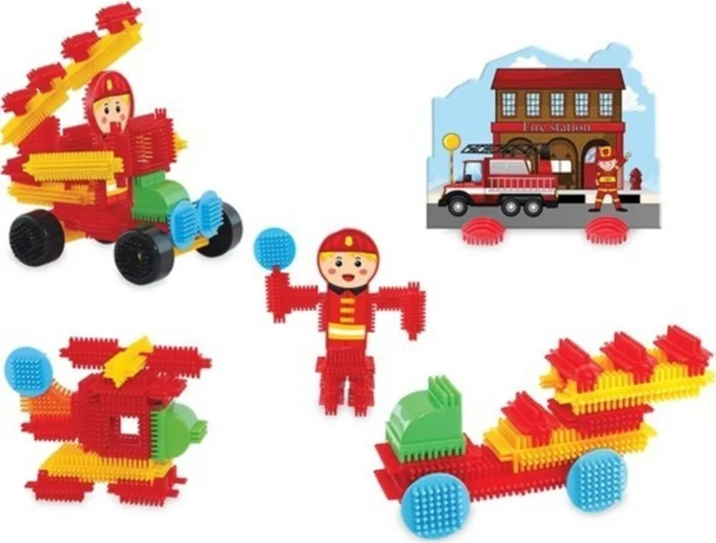 dede Grandpa Cactus Blocks 55 Pieces Fire Station Educational Tutorial