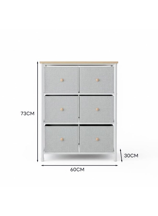 Sharpdo 6 Drawer Storage Dresser, Fabric Storage Tower with Sturdy Steel Frame & Wooden Top, Organizer Unit for Bedroom, Hallway, Entryway, Closets - Image 3