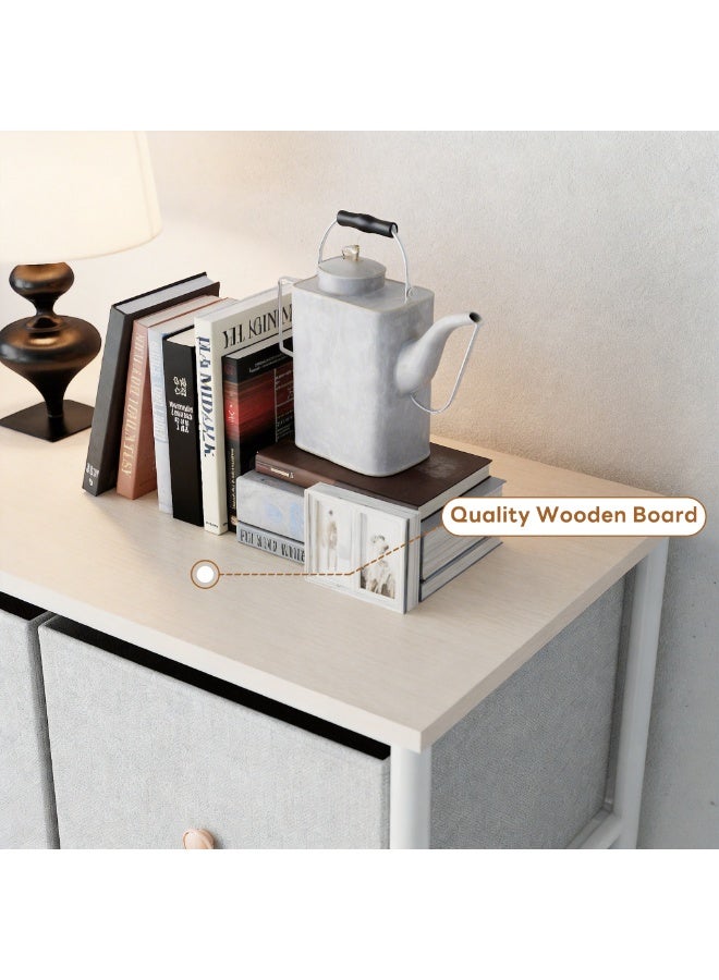 Sharpdo 6 Drawer Storage Dresser, Fabric Storage Tower with Sturdy Steel Frame & Wooden Top, Organizer Unit for Bedroom, Hallway, Entryway, Closets - Image 5
