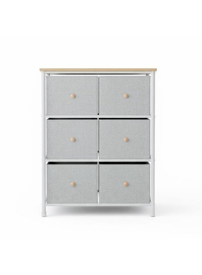 Sharpdo 6 Drawer Storage Dresser, Fabric Storage Tower with Sturdy Steel Frame & Wooden Top, Organizer Unit for Bedroom, Hallway, Entryway, Closets - Image 3
