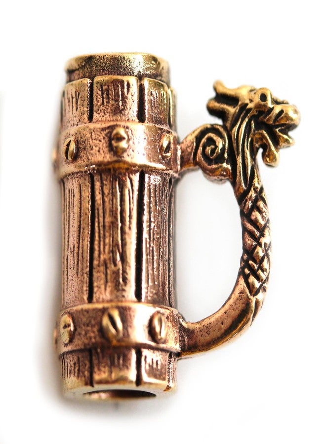 LynnAround Bronze Norse Viking Celtic Nordic Beer Mug Beard Beads Rings, Dwarven Dreadlock Pirate Medieval Hair Beads, Pagan Jewelry - Image 1