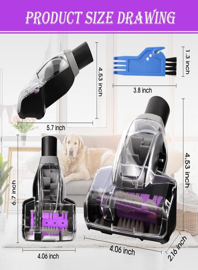فرشاة تنظيف شعر الحيوانات الأليفة توربينية مطورة 2252، ملحق لماكينات تنظيف الشعر بيسيل كلينفيو سويفل كروسويف 2252، 2489، 2486، 2254، 22543، 24899، 3437F، 3774F، 27909، أرقام قطع غيار بديلة 1608089، لون بنفسجي - Image 3