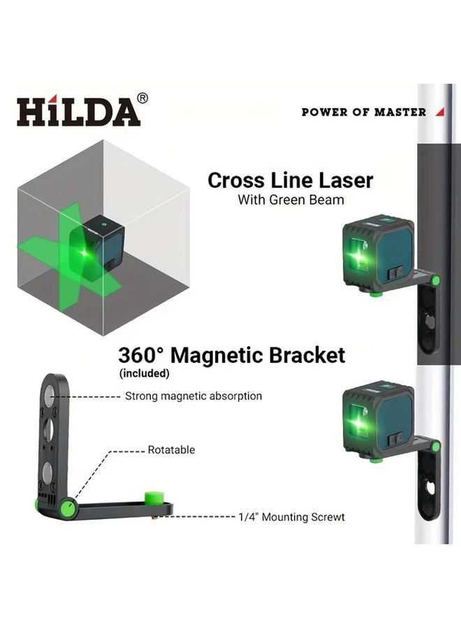 Hilda 100ft Self Leveling Green Laser Level With Tripod And Bag 2 Lines 360 Degree - Image 5
