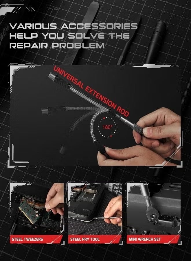 VIVP 128 in 1 Electronics Precision Screwdriver Set, Professional Magnetic Repair Tool Kit with 122 Bits for Computer, PC, iPhone, Laptop, Game Console, Watch, Xbox, MacBook, Ring Doorbell - Image 4