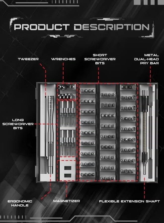 VIVP 128 in 1 Electronics Precision Screwdriver Set, Professional Magnetic Repair Tool Kit with 122 Bits for Computer, PC, iPhone, Laptop, Game Console, Watch, Xbox, MacBook, Ring Doorbell - Image 5