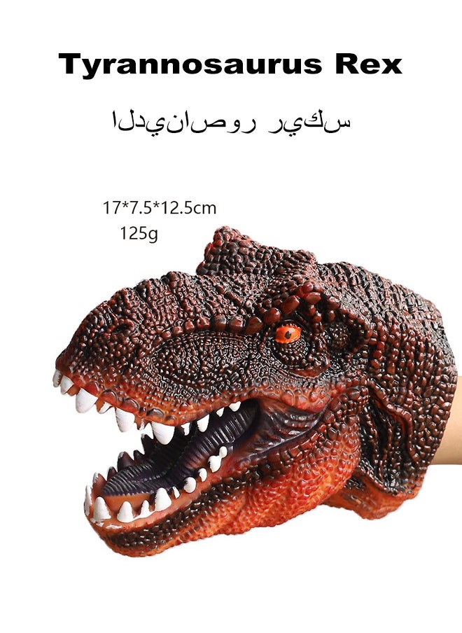 فن كوخ 4 قطع مجموعة دمى اليد ديناصور الناعمة ، ألعاب قفازات شخصية الدمية اليدوية ، هدية لعب الأدوار للأطفال  - Image 2