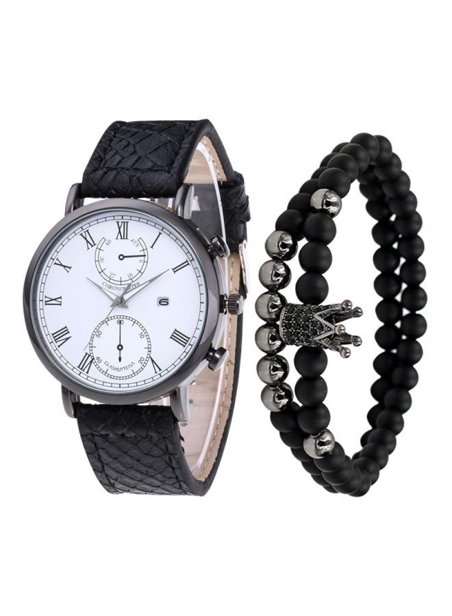 NIBEMINENT Men's Analog Watch With Bracelet Set  - Image 1