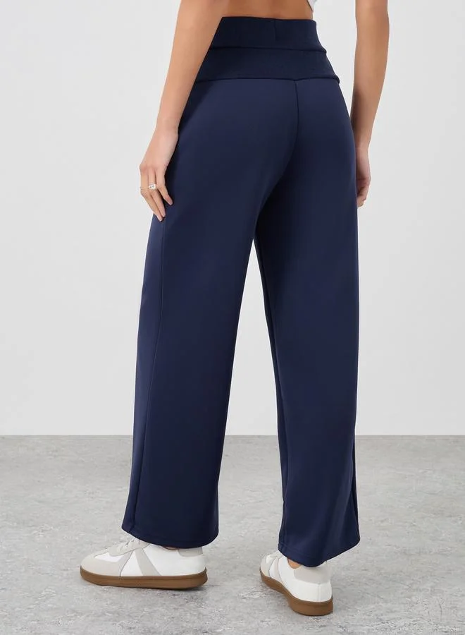 Styli Styli Wide Waistband Joggers with Pintuck Detail