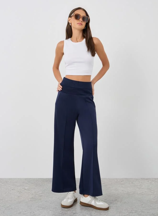 Styli Styli Wide Waistband Joggers with Pintuck Detail