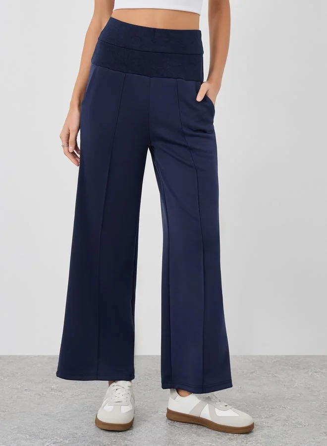 Styli Styli Wide Waistband Joggers with Pintuck Detail