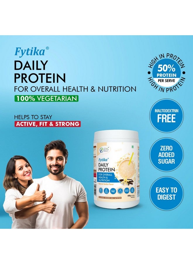 FYTIKA فيتيكا بروتين يومي - 400 جرام (عبوة من 1، فانيلا) | مشروب غذائي متكامل للبالغين مع 37 فيتامينات ومعادن أساسية | 50% بروتين لكل حصة | مشروب عالي البروتين للرجال والنساء - Image 4