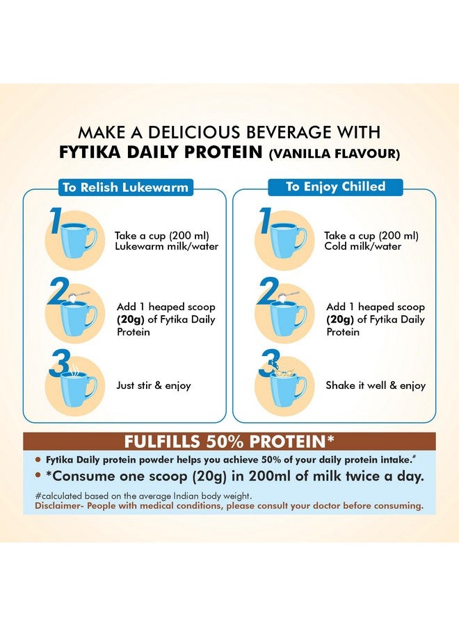 FYTIKA فيتيكا بروتين يومي - 400 جرام (عبوة من 1، فانيلا) | مشروب غذائي متكامل للبالغين مع 37 فيتامينات ومعادن أساسية | 50% بروتين لكل حصة | مشروب عالي البروتين للرجال والنساء - Image 5