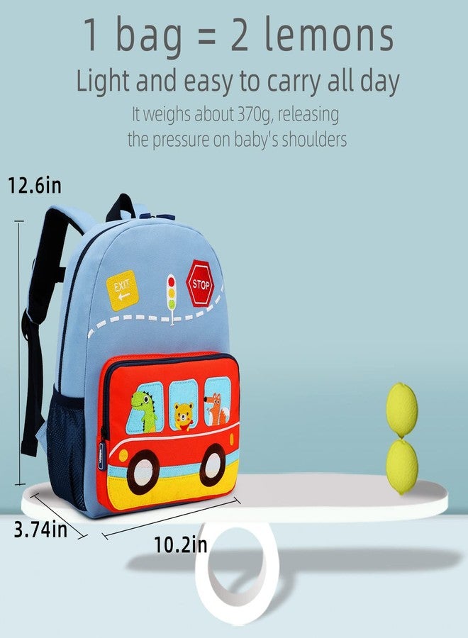 willikiva حقيبة ظهر للأطفال الصغار من ويليكيفا بتصميم سيارة ديناصور، مناسبة للأولاد والبنات، مقاومة للماء، حقيبة ما قبل المدرسة (حفلة موسيقى زرقاء)، حفلة موسيقى زرقاء، مقاس واحد، عصري - Image 3
