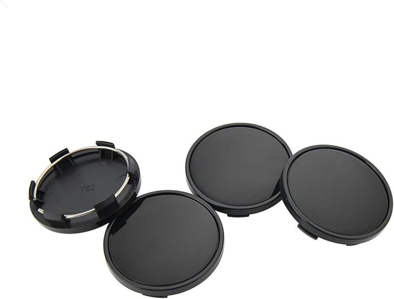 4Pcs 62mm All Black Wheel Center Caps For Sport Rims Clip On Tire Accessories - Image 1