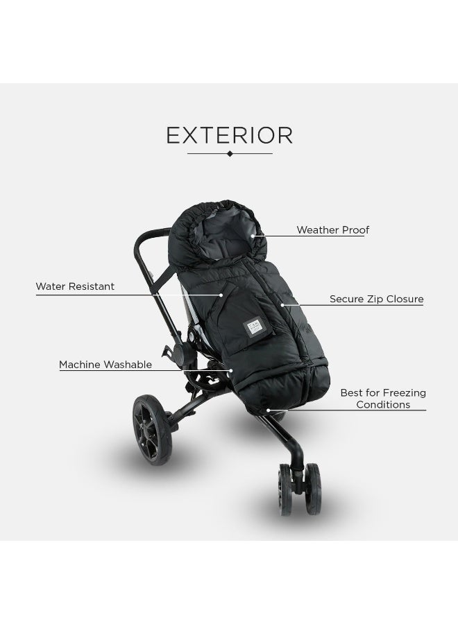 7 A.M. 7AM Enfant Stroller Blanket 212 - Adjustable Baby Car Seat Zipped Blanket for Babies Winter, Unisex Multi Purpose Fleece Lined Warm Hooded Toddler Footmuff Water Repellent - Image 4