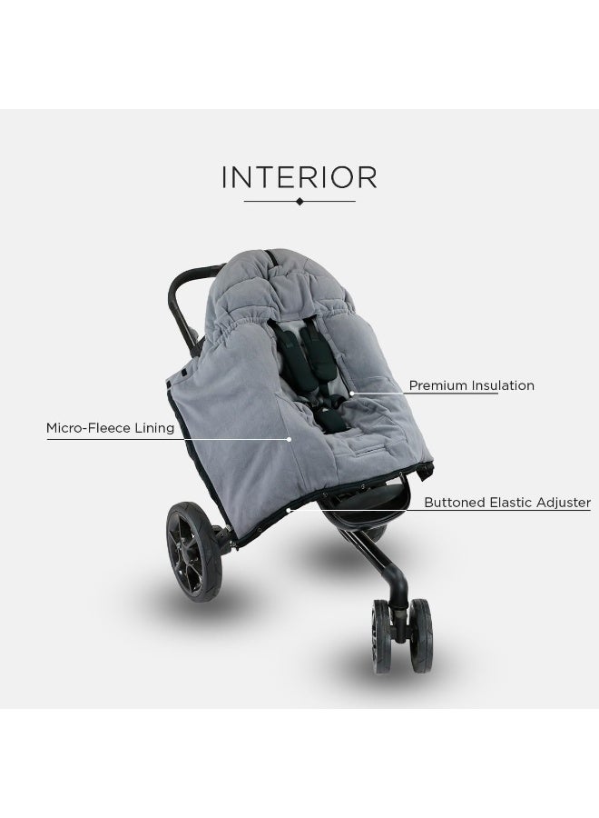 7 A.M. 7AM Enfant Stroller Blanket 212 - Adjustable Baby Car Seat Zipped Blanket for Babies Winter, Unisex Multi Purpose Fleece Lined Warm Hooded Toddler Footmuff Water Repellent - Image 3