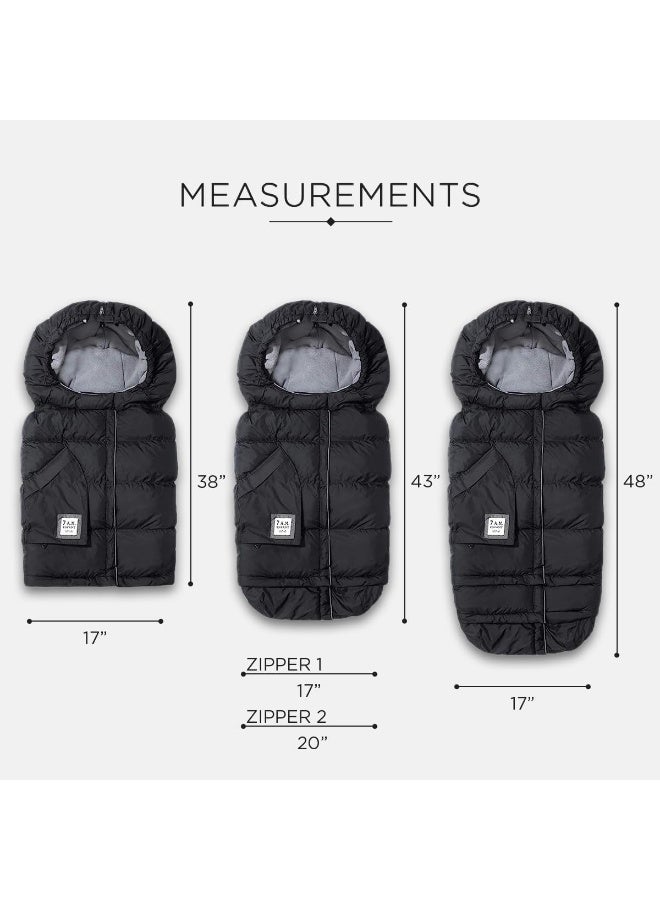 7 A.M. 7AM Enfant Stroller Blanket 212 - Adjustable Baby Car Seat Zipped Blanket for Babies Winter, Unisex Multi Purpose Fleece Lined Warm Hooded Toddler Footmuff Water Repellent - Image 5