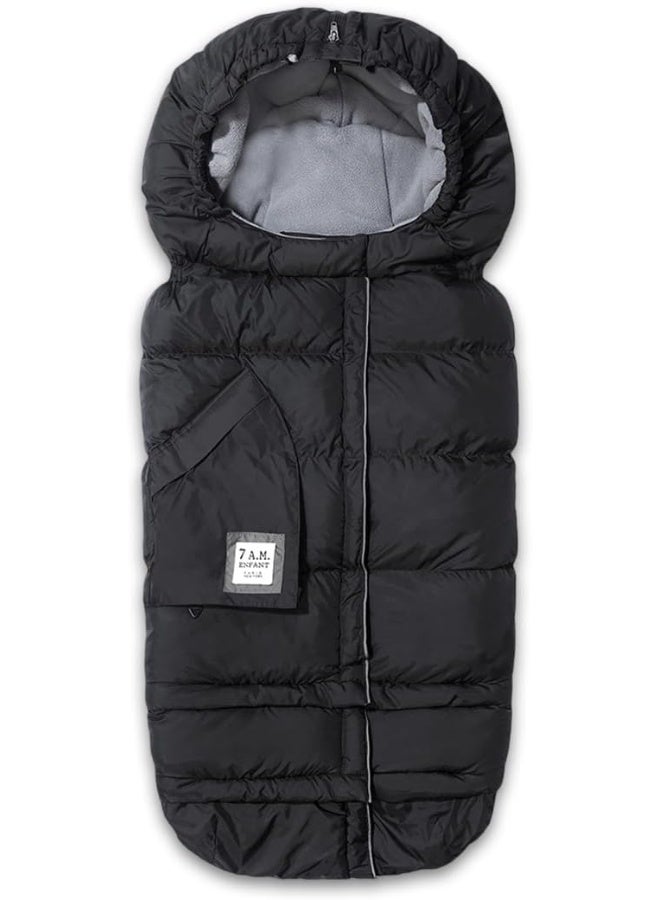 7 A.M. 7AM Enfant Stroller Blanket 212 - Adjustable Baby Car Seat Zipped Blanket for Babies Winter, Unisex Multi Purpose Fleece Lined Warm Hooded Toddler Footmuff Water Repellent - Image 1