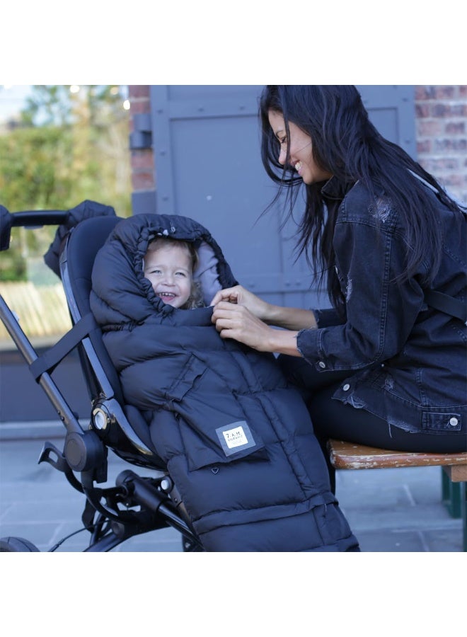 7 A.M. 7AM Enfant Stroller Blanket 212 - Adjustable Baby Car Seat Zipped Blanket for Babies Winter, Unisex Multi Purpose Fleece Lined Warm Hooded Toddler Footmuff Water Repellent - Image 2