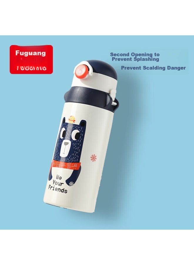 Tomimitsu Fuguang Children's Insulated Water Bottle, 316 Stainless Steel, For Boys And Girls, Elementary School Students, Large Capacity, For Toddlers And Kindergarten, With Straw, 600ml - Image 4