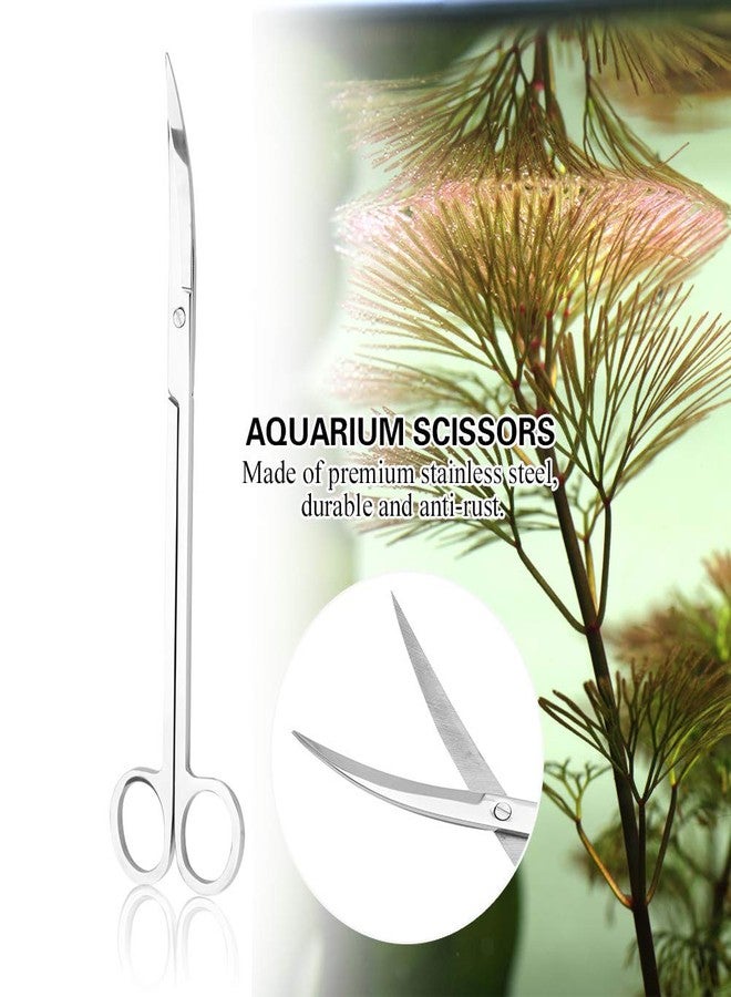 ناروت أدوات، مقص نباتات أحواض السمك من الفولاذ المقاوم للصدأ بطول 25 سم، أداة تقليم طويلة جدًا لأحواض السمك، أدوات تنظيف أحواض السمك للعناية بالنباتات المائية - Image 3