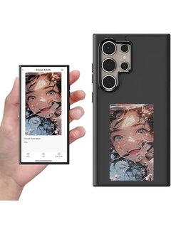 Smart E Ink Display Phone Case For Samsung S24 Ultra 4 Color Ink Display Photo Case With Carbon Fiber Style Shock Resistant And Anti Scratch Black Nfc Transmission Long Lasting Imaging Display