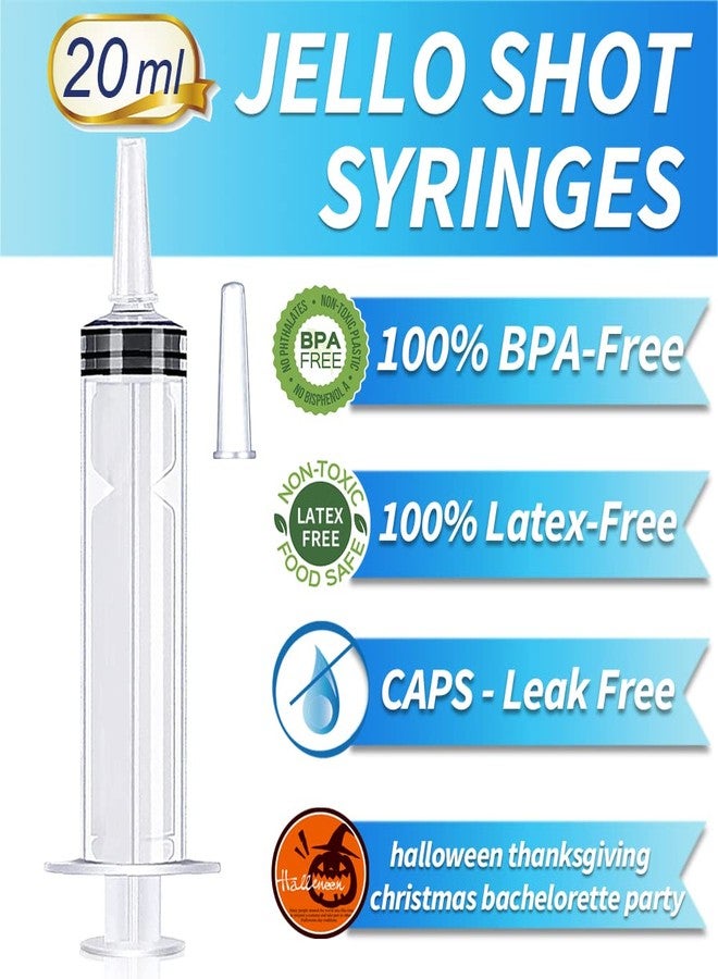 PISSION 100 Pack Syringes with Tip Cap, 20ml Liquid Syringe BPA-Free Suringes - Image 2