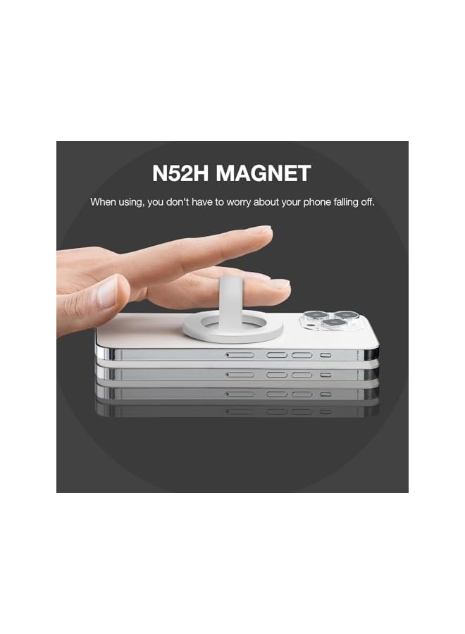 Green Tiger Magnetic Silicone Phone Grip – Universal Phone Ring Holder with Super Strong Magnet | Comfortable Stand for Hands-Free Viewing, Compatible with iPhone (17-12)& Android Phones (White)​​ - Image 4