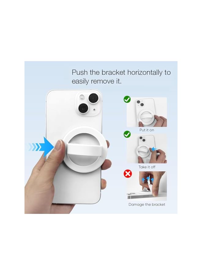 Green Tiger Magnetic Silicone Phone Grip – Universal Phone Ring Holder with Super Strong Magnet | Comfortable Stand for Hands-Free Viewing, Compatible with iPhone (17-12)& Android Phones (White)​​ - Image 2