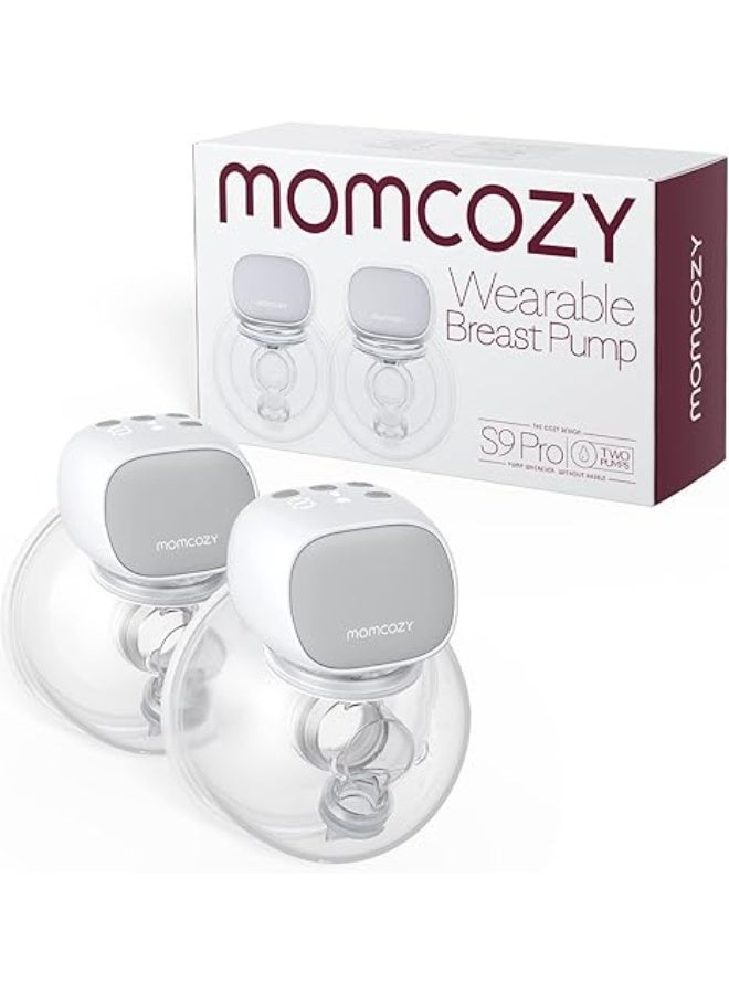 Momcozy S9 Pro Electric Breast Pump, Hands Free Breast Pump with LED Display, Portable Electric Breast Pump with 2 Modes and 9 Levels - 24mm, 2 Pack Gray - Image 1