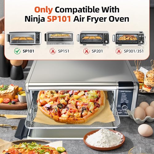 brikinte صينية خبز بديلة سلة قلاية الهواء فقط لـ Ninja Foodi SP101 فرن قلاية الهواء، سلة شبكية من الفولاذ المقاوم للصدأ وصينية خبز غير لاصقة لـ Ninja Digital Air Fry Countertop Oven - Image 2