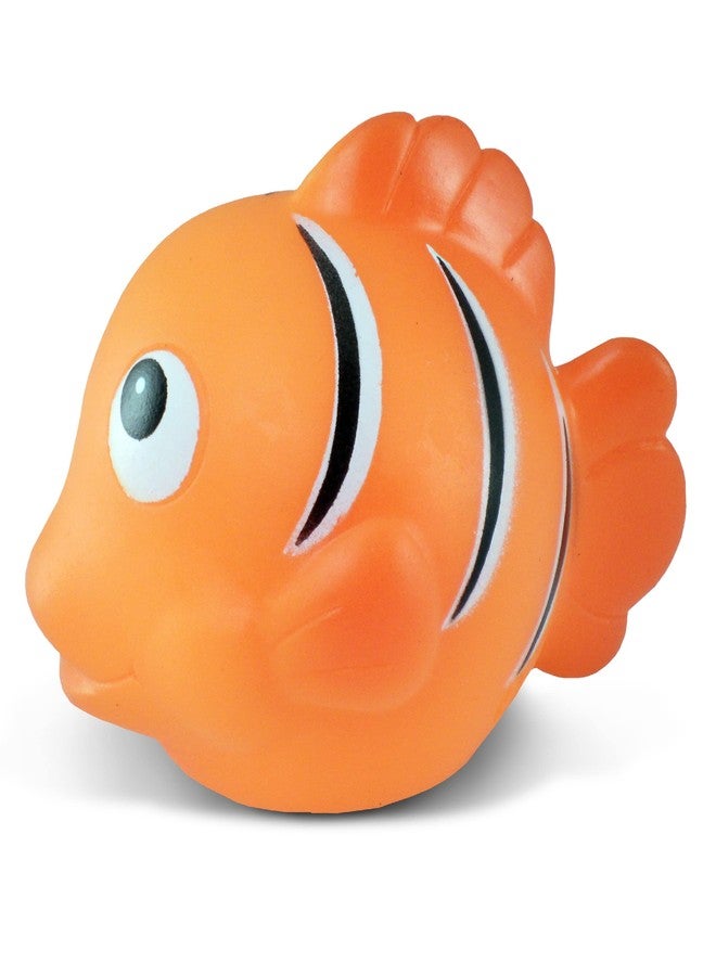 Puzzled DolliBu Clown Fish Bath Buddy Squirter - Floating Orange Fish Rubber Bath Toy, Fun Water Squirting Bathtime Play for Toddlers, Soft Sea Life Animal Toy for The Bathtub, Beach, & Pool for Girls & Boys - Image 1