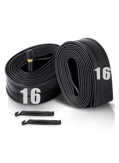SYOSI SYOSI 2 Pcs 16" Bicycle Tubes, 16x1.75-2.125 Inches Bicycle Tube with 2 Tire Levers Butyl Rubber Bike Inner Tube with 32mm Schrader Valve for Road/MTB/Kids Bike  - Image 1