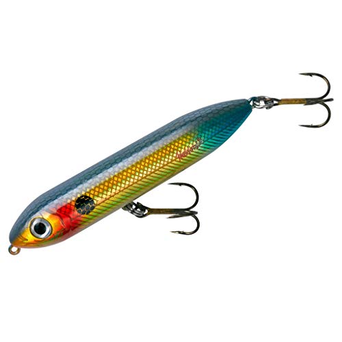 Heddon Super Spook Topwater Fishing Lure for Saltwater and Freshwater, Wounded Shad, Super Spook Jr (1/2 oz) - Image 1